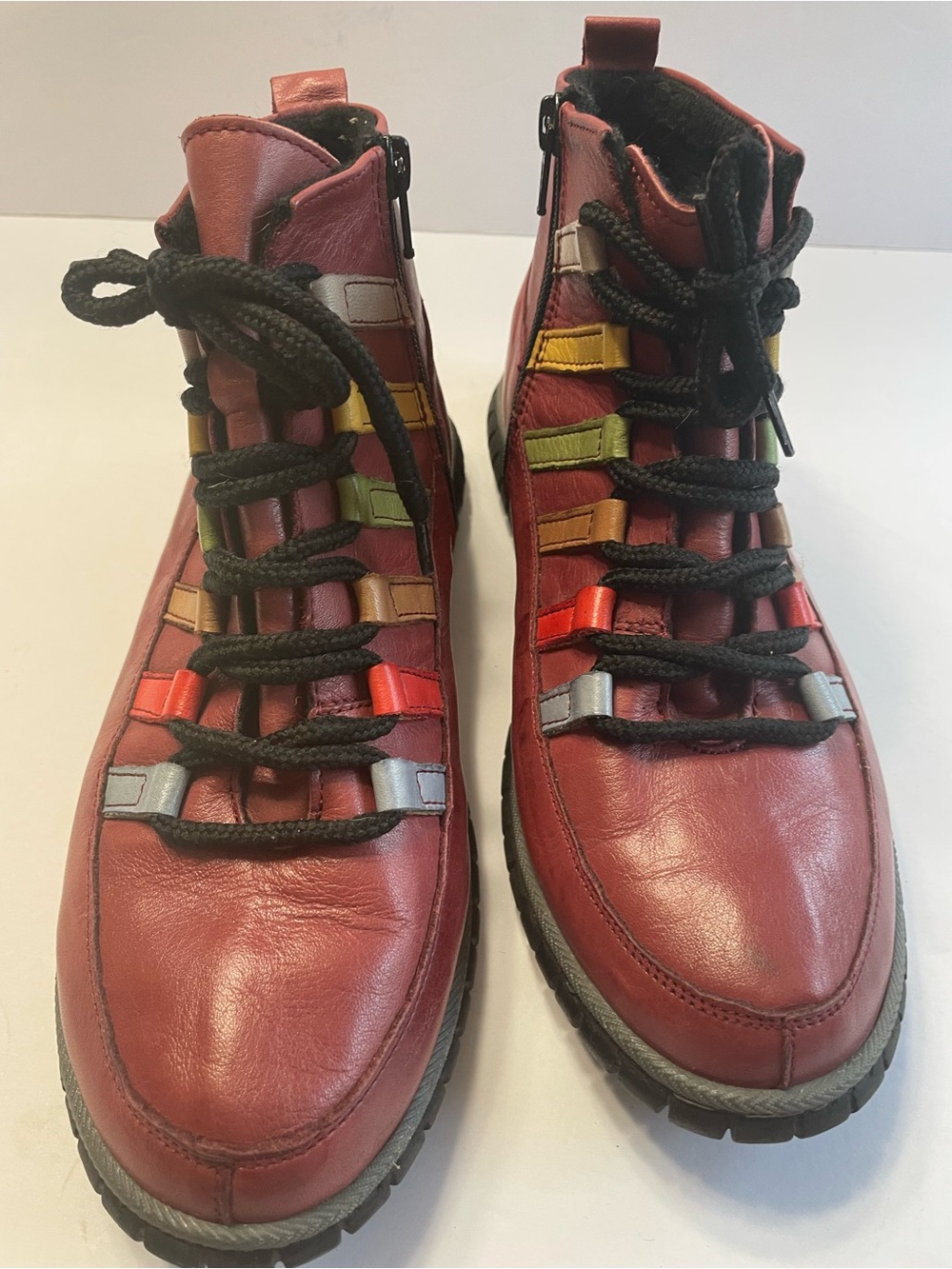 Spring Step Mambo Red Ankle Boots Size 8.5